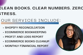 fix ecommerce books, shopify reconciliation and profit loss report