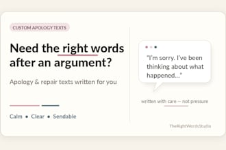 write or rewrite your apology text after an argument