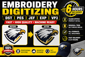 convert logo to embroidery digitizing file, dst, pes jef, embroidery designs