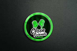 do unique podcast logo for cover art brand