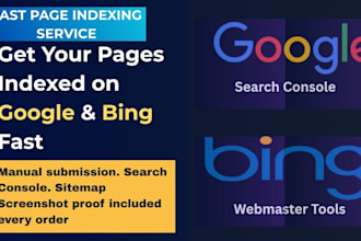 index your website pages and backlinks on google and bing fast