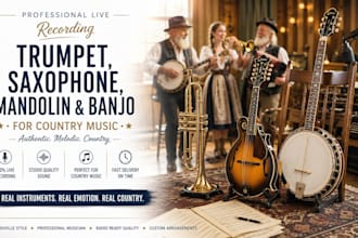 record trumpet saxophone mandolin and banjo for your country music