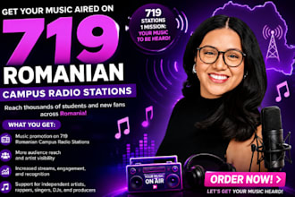 get your music aired on 719 romanian campus college radio stations