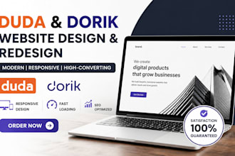design or redesign a modern duda or dorik website and landing page