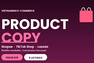 write vietnamese product descriptions for shopee