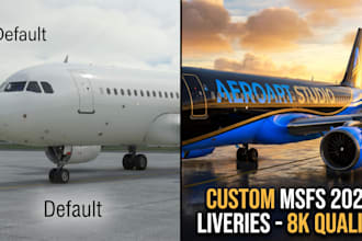 design custom msfs 2024 livery or msfs 2020 aircraft skin for any plane