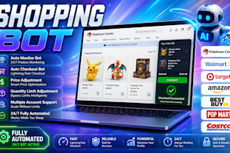 build a fast auto checkout bot, shopping bot, and custom purchase automation