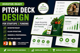 design investor pitch deck for startups, funding and investors