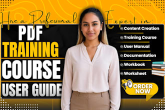 do pdf training manual, lead magnet workbook, user guide, intructional manual