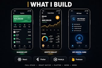 build full stack fintech bank nfc crpto wallet payment neo web app developer