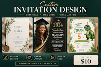 design birthday invitation, wedding invitation or graduation invitation