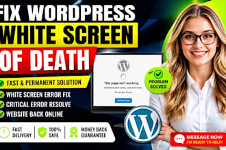fix wordpress white screen of death, critical error and broken website