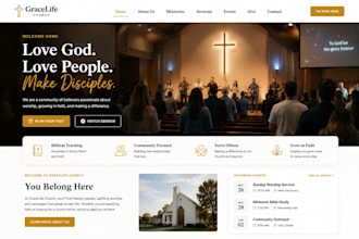 design wordpress webseite development, church website or redesign with elementor