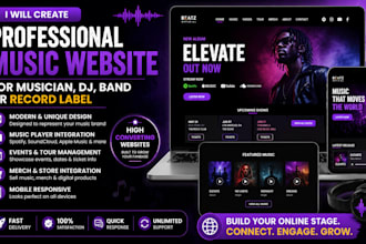 create professional music website for musician, dj, band or record label