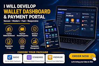 develop wallet dashboard and payment portal