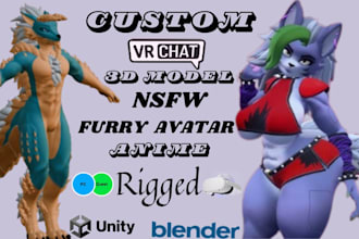 vrchat avatar furry nsfw model vr character vrc avatar 3d model commission