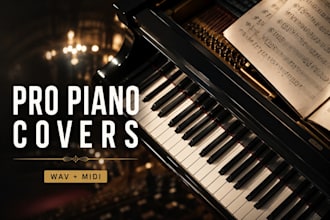 record a professional piano cover, custom piano and keyboard arrangement
