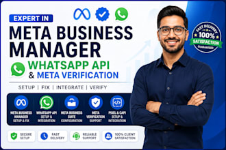 setup whatsapp api, meta business suite and business manager verification