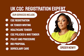 do UK cqc registration, vat, business plan, policies and procedures for homecare