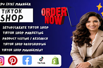 tiktok shop setup, fix tik tok dropshipping shop marketing tiktok shop manager