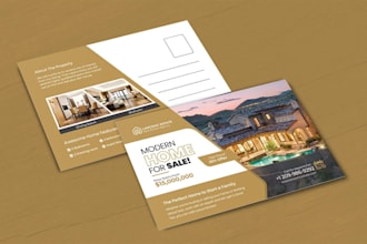 do eye catchy postcard design for christian, travels, real estate and businesses