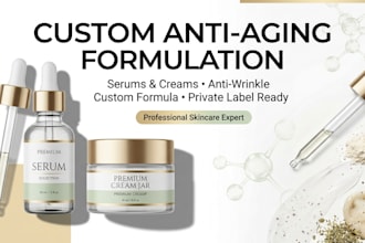 formulate custom anti aging skincare serum cream or treatment for your brand