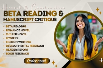 beta read your romance novel, review manuscript with developmental feedback