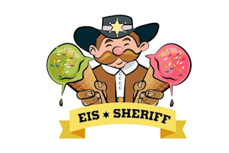 design amazing mascot ice cream food logo