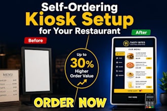 setup self ordering kiosk screen for your restaurant or qsr business