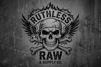 design a bold and edgy skull logo for your brand