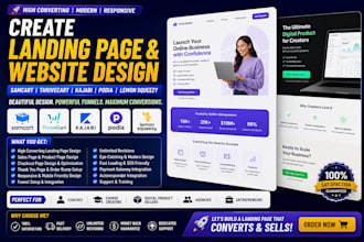 create samcart thrivecart kajabi podia lemon squeezy landing page website design