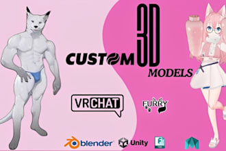 create custom vrchat and furry fursona protogen avatar anime model vrc character