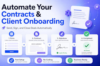 set up docusign pandadoc contract automation website workflow client onboarding