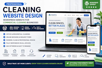 cleaning website wordpress design direct booking landing page seo backlinks