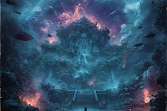 design professional custom surreal vintage album cover art