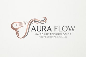 design a modern and stylish hair dryer brand logo