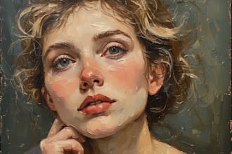 paint a real oil painting on canvas