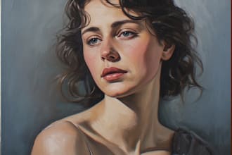paint a real oil portrait painting on canvas