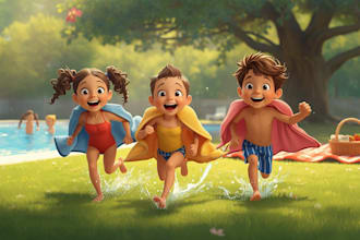 children story book illustration, story book, book illustration