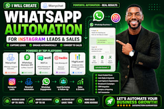 setup whatsapp automation ai instagram manychat chatbot leads auto dm n8n expert