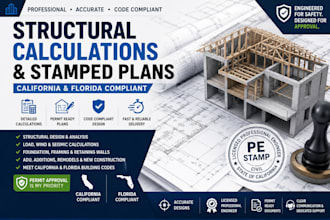 design, stamp structural plans compliant, california, florida codes
