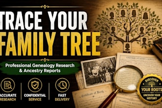 research your family tree and create a detailed ancestry report