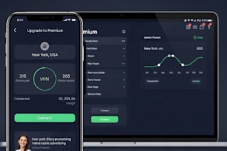 develop a premium vpn app with admin panel, ads integration, and in app purchase