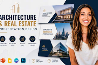 design architecture project presentation, real estate corporate slides