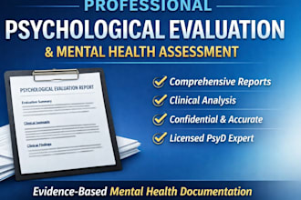 write mental health assessment, medical record review