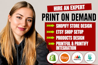 setup profit print of demand etsy shop, shopify whatnot vinted printful printify