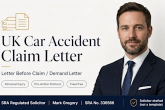 draft a UK car accident claim letter property demand letter as a UK solicitor