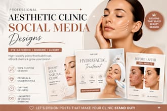 design luxury social media posts for skincare and aesthetic clinics