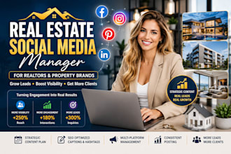 linkedin facebook pinterest real estate and realtor social media manager