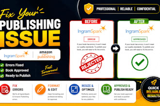 fix resize book cover fix rejected book for amazon kdp ingram spark formatting